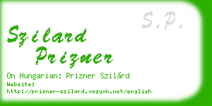 szilard prizner business card